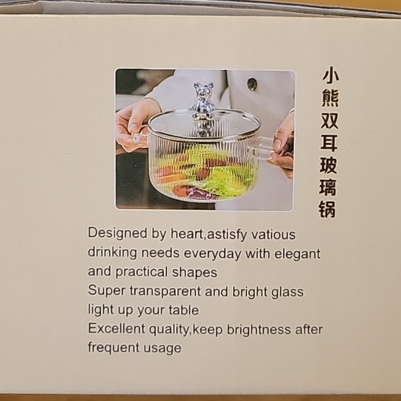 LITTLE HOMIE Glass Pots for Cooking on Stove with Lids 1.6L (54oz) - GlassPot Co - Picture 11 of 12